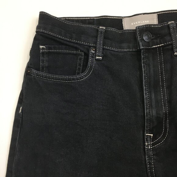 EVERLANE Gray/Black Wash The Cheeky Jean 5 Pocket Logo Hardware Jeans - Picture 5 of 10